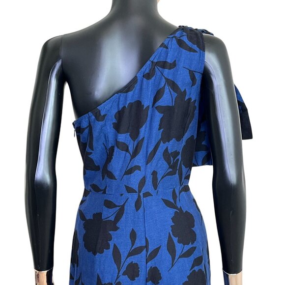 Kate Spade New York x Target Blue Floral One-Shoulder Linen Jumpsuit NWT Size 10 - Picture 8 of 13